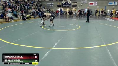 130 lbs Semifinal - Nathan McCabe Jr, South Anchorage High School vs Benson Mishler, South Anchorage High School