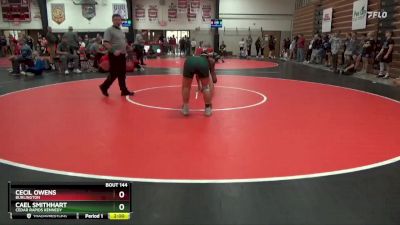 150 lbs Round 2 - Cael Smithhart, Cedar Rapids Kennedy vs Cecil Owens, Burlington