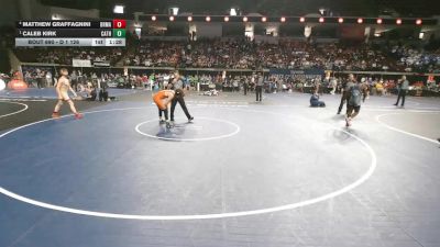 D 1 126 lbs Semifinal - Caleb Kirk, Catholic - B.R. vs Matthew Graffagnini, Brother Martin