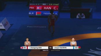 57 kg 1/4 Final - Chong Song Han, DPR Korea vs Aryan Tsiutryn, Belarus