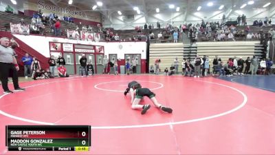 68-74 lbs Quarterfinal - Maddon Gonzalez, New Castle Youth WC vs Gage Peterson, Midwest RTC