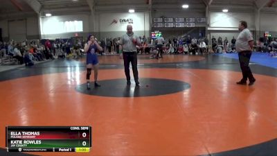 100 lbs Cons. Semi - Katie Rowles, Jay County vs Ella Thomas, Poland Seminary