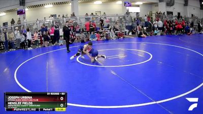 60 lbs Cons. Round 3 - Joseph Urbina, Spring Klein Wrestling Club vs Henslee Fields, Armstrong County Wrestling Academy