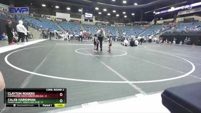 37 lbs Cons. Round 2 - Clayton Rogers, Clearwater Youth Wrestling Clu vs Caleb Harshman, Chase County Wrestling Club