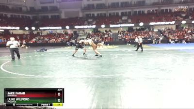 220 lbs Semifinal - Jake Farar, Ridgevue vs Luke Wilford, Vallivue