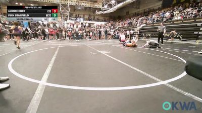 90 lbs Semifinal - Jaxon Hines, Comanche Takedown Club vs Finn Stanfield, Murray County Takedown Club