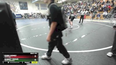 215 lbs Champ. Round 2 - Robert Crowe, South Torrance vs Khris Gomez, Santa Ana