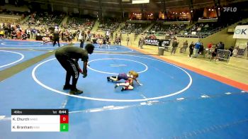 46 lbs Round Of 16 - Kynslee Church, Wagoner Takedown Club vs Knox Branham, Vian Wrestling Club