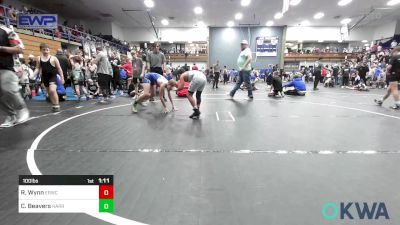 100 lbs Quarterfinal - Romeo Wynn, El Reno Wrestling Club vs Cayden Beavers, Harrah Little League Wrestling