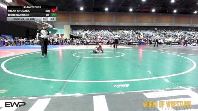 60 lbs Consi Of 16 #2 - Rylan Apodaca, Cobre Youth Wrestling vs Jesse Santiago, Hollister