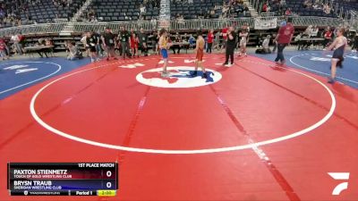 106 lbs 1st Place Match - Paxton Stienmetz, Touch Of Gold Wrestling Club vs Brysn Traub, Sheridan Wrestling Club