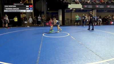 135 lbs 7th Place Match - Cole Gesford, Chugach Eagles Wrestling Club vs Marissa Zeitler, Aviators Wrestling
