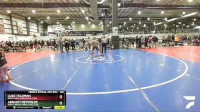 140 lbs 5th Place Match - Luke Feldman, Great Neck Wrestling Club vs Abrahm Reynolds, Great Bridge Wrestling Club