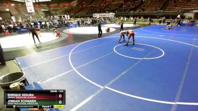 215 lbs Semifinal - Enrique Segura, Wright Wrestling Academy vs Jordan Schwarm, Ukiah High School Wrestling