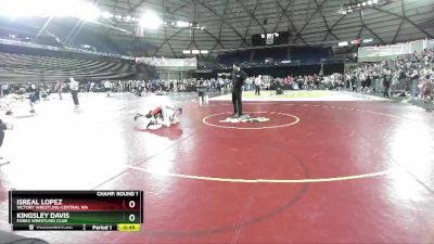 105 lbs Champ. Round 1 - Kingsley Davis, Forks Wrestling Club vs Isreal Lopez, Victory Wrestling-Central WA