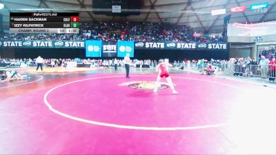 Girls 1B/2B/1A 120 Champ. Round 2 - Izzy Kilpatrick, Klahowya (Girls) vs Haiden Sackman, Colville (Girls)