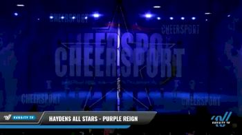 Haydens All Stars - Purple Reign [2021 L1 Junior - D2 - Small - B Day 2] 2021 CHEERSPORT National Cheerleading Championship