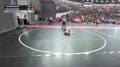 140 lbs Quarterfinal - Hayden Schutz, LAW vs Myles Zuleger, Bonduel