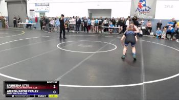 112 lbs Cons. Semi - Athena Rayne Fraley, Delta Wrestling Club vs Sabreena Otts, Chugach Eagles Wrestling Club