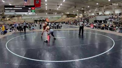 165 lbs 3rd Place - Matthew Anderson, Ravenwood High School vs Trent Crisp, Bradley Central High School