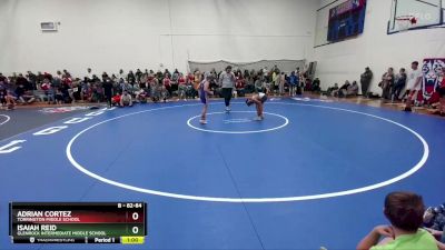 82-84 lbs Round 1 - Adrian Cortez, Torrington Middle School vs Isaiah Reid, Glenrock Intermediate Middle School