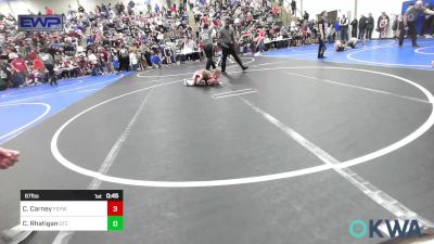 67 lbs Quarterfinal - Cody Carney, Fort Gibson Youth Wrestling vs Cannon Rhatigan, Grove Takedown Club