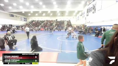 77 lbs Champ. Round 1 - Ethan Jimenez, Inland Elite Wrestling Club vs Aizlee Popoalii, South Bay Spartans