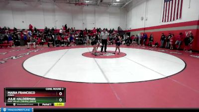 140 lbs Cons. Round 2 - Julie Halderman, East Valley (Yakima) (Girls) vs Maria Francisco, Forks