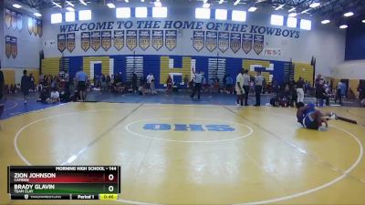 144 lbs Cons. Round 2 - Brady Glavin, Team Clay vs Zion Johnson, Camden