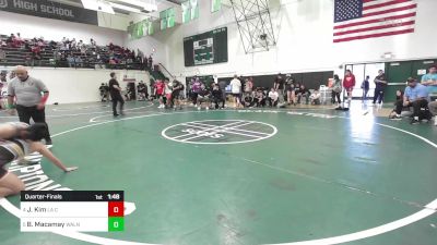 138 lbs Quarterfinal - Jonah Kim, La Canada vs Brently Macamay, Walnut