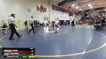 120 lbs Champ. Round 1 - Adriana Matagi, Westminster vs Isabel Sadowski, El Toro