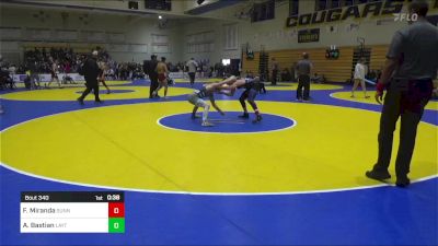 116 lbs Consi Of 16 #1 - Fransisco Miranda, Sunnyside (AZ) vs Aiden Bastian, Layton (UT)