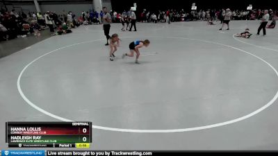 66-69 lbs Semifinal - Hadleigh Ray, Lawrence Elite Wrestling Club vs Hanna Lollis, Cowboy Wrestling Club