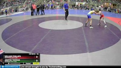 92 lbs Cons. Round 3 - William Phillips, Deschutes Mat Club vs Griffin Thomas, Newberg Mat Club