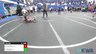 52 lbs Consi Of 8 #2 - Karter Kaulaity, ANADARKO vs Xayden Phillips, Chickasha Youth Wrestling