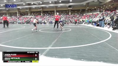 58 lbs Champ. Round 1 - Jaxon Pless, El Dorado vs Deion Metcalfe, Maize WC