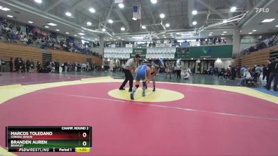 150 lbs Champ. Round 2 - Branden Auren, Brawley vs Marcos Toledano, Corona Senior