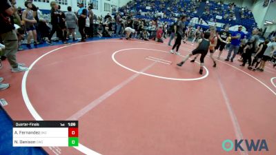 92 lbs Quarterfinal - Alex Fernandez, OKC Saints Wrestling vs Nash Denison, Cowboy Wrestling Club