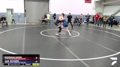 182 lbs Round 1 - McKennan Mayer, Valdez Youth Wrestling Club Inc. vs Sage Richards, Juneau Youth Wrestling Club Inc.