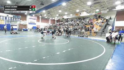 132 lbs Cons. Round 2 - Gavin Garcia, Rim Of The World vs Cyrus Czubek, Newbury Park