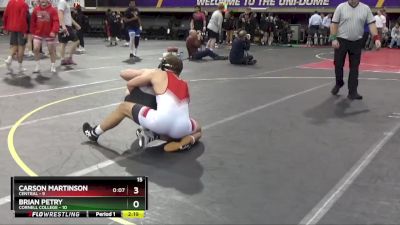 165 lbs Finals (8 Team) - Carson Martinson, Central vs Brian Petry, Cornell College