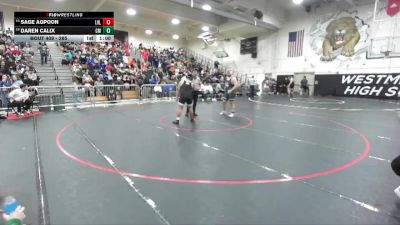 285 lbs Cons. Round 2 - Daren Calix, Costa Mesa vs Sage Agpoon, Laguna Hills