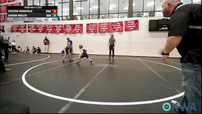49 lbs Consi Of 16 #2 - Colton Herzfeld, Newcastle Youth Wrestling vs Logan Welch, Harrah Little League Wrestling