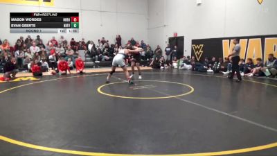 JV-19 lbs Round 1 - Mason Wordes, North Butler-Clarksville vs Evan Geerts, NH/TV