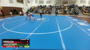 105 lbs Quarterfinal - Kaden Matthiesen, Worland Middle School vs Zander Stahl, Lovell Middle School