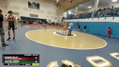 138-145 lbs Round 2 - Tanner Delay, Thermopolis Middle School vs Manuel Garcia, Lovell Middle School