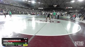 3A 215 lbs 7th Place Match - Makhi Miller, Evergreen (Vancouver) vs Magnus Schwabenbauer, Snohomish