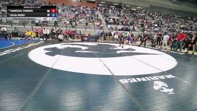 14U Girls - 95 lbs 7th Place Match - Vanessa Torres, WA vs Julia Duro, NY