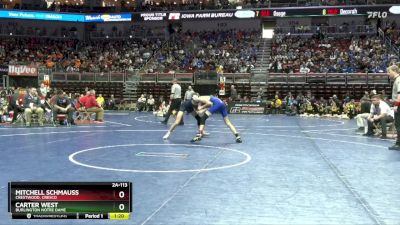 2A-113 lbs Quarterfinal - Carter West, Burlington Notre Dame vs Mitchell Schmauss, Crestwood, Cresco