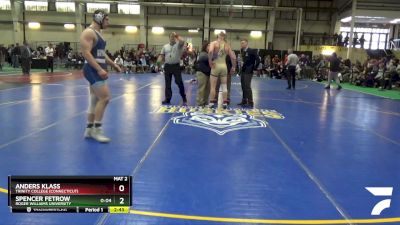 197 lbs 5th Place Match - Spencer Fetrow, Roger Williams University vs Anders Klass, Trinity College (Connecticut)